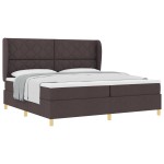 vidaXL Pat cu saltea cu arcuri Gri închis 90x190 cm Maro închis vidaXL Pat cu saltea cu arcuri Gri închis 90x190 cm Maro închis