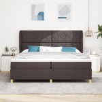 vidaXL Pat cu saltea cu arcuri Gri închis 90x190 cm Maro închis vidaXL Pat cu saltea cu arcuri Gri închis 90x190 cm Maro închis