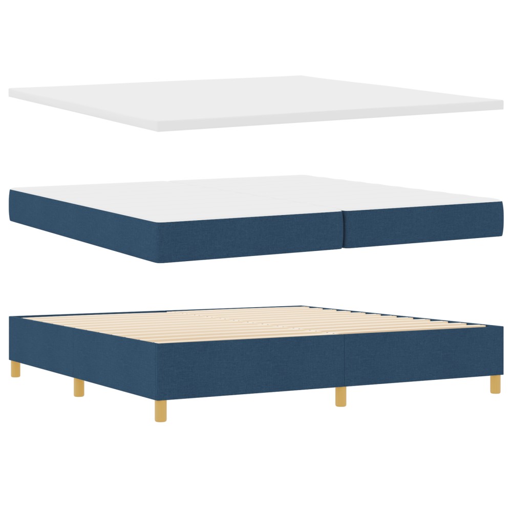 vidaXL Pat cu saltea cu arcuri Gri închis 90x190 cm cu saltea albastru