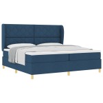vidaXL Pat cu saltea cu arcuri Gri închis 90x190 cm cu saltea albastru vidaXL Pat cu saltea cu arcuri Gri închis 90x190 cm cu saltea albastru