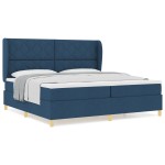 vidaXL Pat cu saltea cu arcuri Gri închis 90x190 cm cu saltea albastru vidaXL Pat cu saltea cu arcuri Gri închis 90x190 cm cu saltea albastru