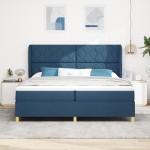 vidaXL Pat cu saltea cu arcuri Gri închis 90x190 cm cu saltea albastru vidaXL Pat cu saltea cu arcuri Gri închis 90x190 cm cu saltea albastru