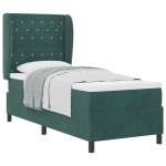 vidaXL Pat cu arcuri cu saltea Verde închis 80 x 200 cm Catifea vidaXL Pat cu arcuri cu saltea Verde închis 80 x 200 cm Catifea