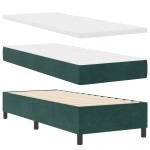 vidaXL Pat cu arcuri cu saltea Verde închis 80 x 200 cm Catifea vidaXL Pat cu arcuri cu saltea Verde închis 80 x 200 cm Catifea
