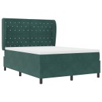 vidaXL Pat cu arcuri cu saltea Verde închis 140 x 190 cm Catifea vidaXL Pat cu arcuri cu saltea Verde închis 140 x 190 cm Catifea
