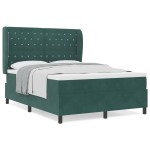 vidaXL Pat cu arcuri cu saltea Verde închis 140 x 190 cm Catifea vidaXL Pat cu arcuri cu saltea Verde închis 140 x 190 cm Catifea