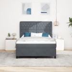 vidaXL Pat cu arcuri cu saltea Gri închis 160 x 200 cm Catifea vidaXL Pat cu arcuri cu saltea Gri închis 160 x 200 cm Catifea