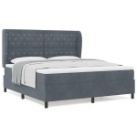 vidaXL Pat cu arcuri cu saltea Gri închis 180 x 200 cm Catifea vidaXL Pat cu arcuri cu saltea Gri închis 180 x 200 cm Catifea