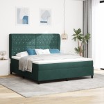 vidaXL Pat cu arcuri cu saltea Verde închis 180 x 200 cm Catifea vidaXL Pat cu arcuri cu saltea Verde închis 180 x 200 cm Catifea