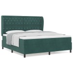 vidaXL Pat cu arcuri cu saltea Verde închis 180 x 200 cm Catifea vidaXL Pat cu arcuri cu saltea Verde închis 180 x 200 cm Catifea