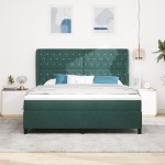 vidaXL Pat cu arcuri cu saltea Verde închis 180 x 200 cm Catifea vidaXL Pat cu arcuri cu saltea Verde închis 180 x 200 cm Catifea