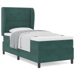vidaXL Pat cu arcuri cu saltea Verde închis 90 x 190 cm Catifea vidaXL Pat cu arcuri cu saltea Verde închis 90 x 190 cm Catifea