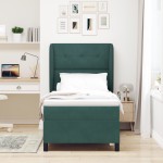 vidaXL Pat cu arcuri cu saltea Verde închis 90 x 200 cm Catifea vidaXL Pat cu arcuri cu saltea Verde închis 90 x 200 cm Catifea