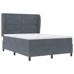 vidaXL Pat cu arcuri cu saltea Gri închis 160 x 200 cm Catifea vidaXL Pat cu arcuri cu saltea Gri închis 160 x 200 cm Catifea
