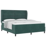 vidaXL Pat cu arcuri cu saltea Verde închis 180 x 200 cm Catifea
