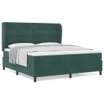 vidaXL Pat cu arcuri cu saltea Verde închis 180 x 200 cm Catifea