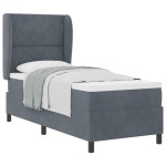 vidaXL Pat cu arcuri cu saltea Gri închis 80 x 200 cm Catifea vidaXL Pat cu arcuri cu saltea Gri închis 80 x 200 cm Catifea