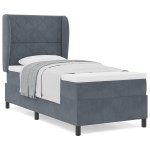 vidaXL Pat cu arcuri cu saltea Gri închis 90 x 190 cm Catifea vidaXL Pat cu arcuri cu saltea Gri închis 90 x 190 cm Catifea