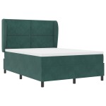 vidaXL Pat cu arcuri cu saltea Verde închis 140 x 190 cm Catifea vidaXL Pat cu arcuri cu saltea Verde închis 140 x 190 cm Catifea