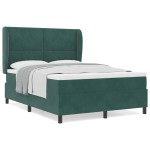vidaXL Pat cu arcuri cu saltea Verde închis 140 x 190 cm Catifea vidaXL Pat cu arcuri cu saltea Verde închis 140 x 190 cm Catifea