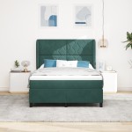 vidaXL Pat cu arcuri cu saltea Verde închis 140 x 190 cm Catifea vidaXL Pat cu arcuri cu saltea Verde închis 140 x 190 cm Catifea