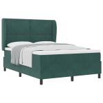 vidaXL Pat cu arcuri cu saltea Verde închis 140 x 200 cm Catifea vidaXL Pat cu arcuri cu saltea Verde închis 140 x 200 cm Catifea