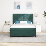 vidaXL Pat cu arcuri cu saltea Verde închis 140 x 200 cm Catifea vidaXL Pat cu arcuri cu saltea Verde închis 140 x 200 cm Catifea