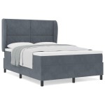vidaXL Pat cu arcuri cu saltea Gri închis 160 x 200 cm Catifea vidaXL Pat cu arcuri cu saltea Gri închis 160 x 200 cm Catifea