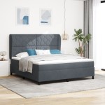 vidaXL Pat cu arcuri cu saltea Gri închis 180 x 200 cm Catifea vidaXL Pat cu arcuri cu saltea Gri închis 180 x 200 cm Catifea