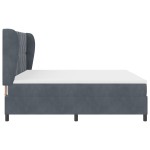 vidaXL Pat cu arcuri cu saltea Gri închis 200 x 200 cm Catifea vidaXL Pat cu arcuri cu saltea Gri închis 200 x 200 cm Catifea