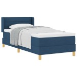 vidaXL Pat cu Saltea cu Arcuri cu saltea albastru 80 x 200 cm țesătură vidaXL Pat cu Saltea cu Arcuri cu saltea albastru 80 x 200 cm țesătură