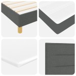 vidaXL Pat cu Saltea cu Arcuri Gri închis 200 x 200 cm țesătură vidaXL Pat cu Saltea cu Arcuri Gri închis 200 x 200 cm țesătură