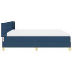 vidaXL Pat cu Saltea cu Arcuri albastru 200 x 200 cm țesătură vidaXL Pat cu Saltea cu Arcuri albastru 200 x 200 cm țesătură