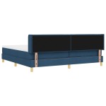 vidaXL Pat cu Saltea cu Arcuri albastru 200 x 200 cm țesătură vidaXL Pat cu Saltea cu Arcuri albastru 200 x 200 cm țesătură