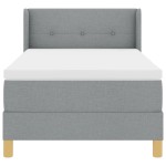 vidaXL Pat cu Saltea cu Arcuri Gri deschis 80 x 200 cm țesătură vidaXL Pat cu Saltea cu Arcuri Gri deschis 80 x 200 cm țesătură