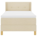 vidaXL Pat cu Saltea cu Arcuri cu saltea Crem 90 x 190 cm țesătură vidaXL Pat cu Saltea cu Arcuri cu saltea Crem 90 x 190 cm țesătură