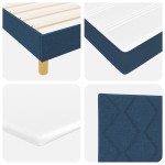 vidaXL Pat cu Saltea cu Arcuri cu saltea albastru 90 x 200 cm țesătură vidaXL Pat cu Saltea cu Arcuri cu saltea albastru 90 x 200 cm țesătură