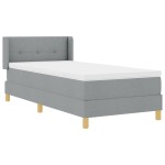 vidaXL Pat cu Saltea cu Arcuri Gri deschis 100 x 200 cm țesătură vidaXL Pat cu Saltea cu Arcuri Gri deschis 100 x 200 cm țesătură