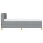 vidaXL Pat cu Saltea cu Arcuri Gri deschis 100 x 200 cm țesătură vidaXL Pat cu Saltea cu Arcuri Gri deschis 100 x 200 cm țesătură