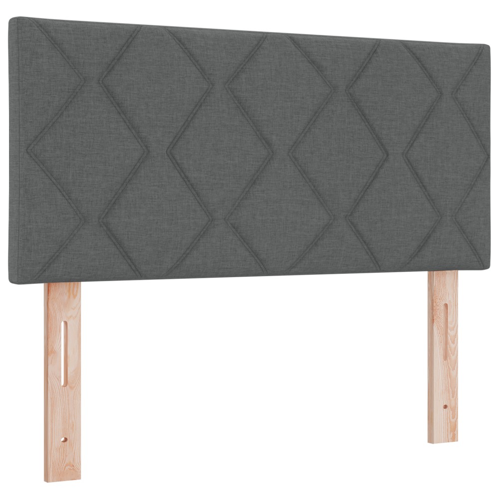 vidaXL Pat cu Saltea cu Arcuri Gri închis 100 x 200 cm țesătură