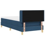 vidaXL Pat cu Saltea cu Arcuri albastru 100 x 200 cm țesătură vidaXL Pat cu Saltea cu Arcuri albastru 100 x 200 cm țesătură