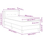 vidaXL Pat cu Saltea cu Arcuri albastru 100 x 200 cm țesătură vidaXL Pat cu Saltea cu Arcuri albastru 100 x 200 cm țesătură