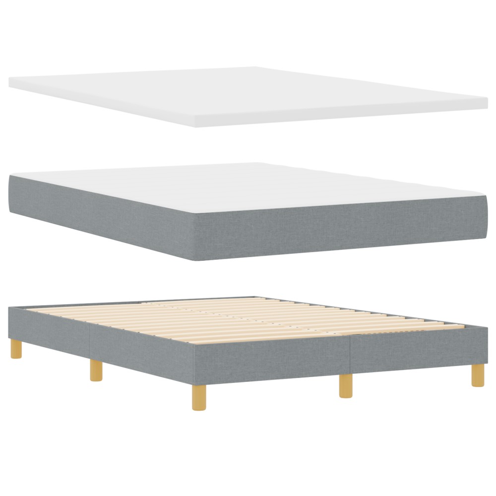 vidaXL Pat cu Saltea cu Arcuri Gri deschis 160 x 200 cm țesătură
