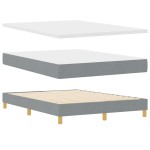 vidaXL Pat cu Saltea cu Arcuri Gri deschis 160 x 200 cm țesătură vidaXL Pat cu Saltea cu Arcuri Gri deschis 160 x 200 cm țesătură