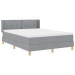 vidaXL Pat cu Saltea cu Arcuri Gri deschis 160 x 200 cm țesătură vidaXL Pat cu Saltea cu Arcuri Gri deschis 160 x 200 cm țesătură