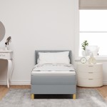 vidaXL Pat cu Saltea cu Arcuri Gri deschis 80 x 200 cm țesătură vidaXL Pat cu Saltea cu Arcuri Gri deschis 80 x 200 cm țesătură