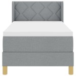 vidaXL Pat cu Saltea cu Arcuri Gri deschis 80 x 200 cm țesătură vidaXL Pat cu Saltea cu Arcuri Gri deschis 80 x 200 cm țesătură
