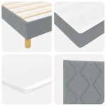 vidaXL Pat cu Saltea cu Arcuri Gri deschis 80 x 200 cm țesătură vidaXL Pat cu Saltea cu Arcuri Gri deschis 80 x 200 cm țesătură