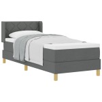 vidaXL Pat cu Saltea cu Arcuri Gri închis 80 x 200 cm țesătură vidaXL Pat cu Saltea cu Arcuri Gri închis 80 x 200 cm țesătură