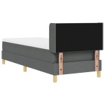 vidaXL Pat cu Saltea cu Arcuri Gri închis 80 x 200 cm țesătură vidaXL Pat cu Saltea cu Arcuri Gri închis 80 x 200 cm țesătură